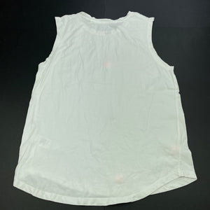 Girls Clothing & Co, white cotton tank top, pom poms, GUC, size 14,  