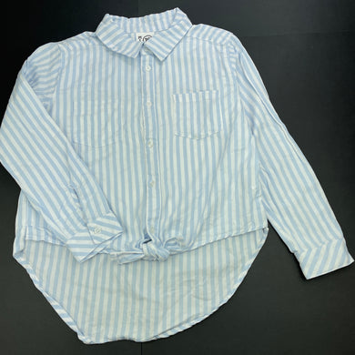 Girls KID, striped cotton tie front shirt, EUC, size 10,  