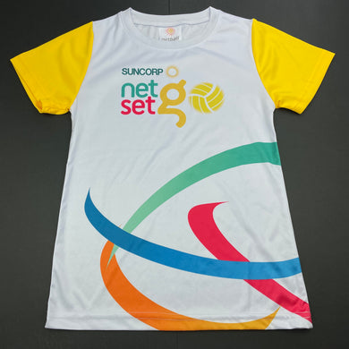 Girls Netball Australia, sports / activewear top, FUC, size 8,  