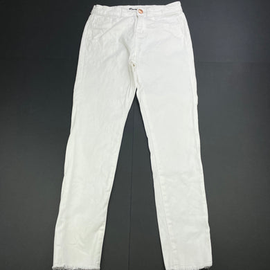Girls 1964 Denim Co, white stretch denim jeans / jeggings, Inside leg: 56cm, W: 58cm, FUC, size 10,  