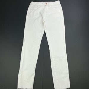 Girls 1964 Denim Co, white stretch denim jeans / jeggings, Inside leg: 56cm, W: 58cm, FUC, size 10,  