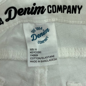 Girls 1964 Denim Co, white stretch denim jeans / jeggings, Inside leg: 56cm, W: 58cm, FUC, size 10,  