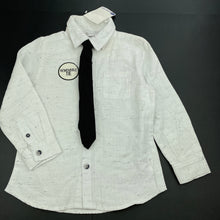 Load image into Gallery viewer, Boys B Collection, long sleeve shirt + removable tie, NEW, size 4,  