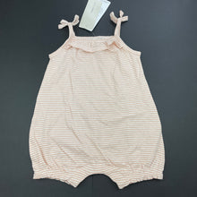 Load image into Gallery viewer, Girls Target, striped organic cotton summer romper, NEW, size 00,  
