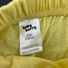 Load image into Gallery viewer, unisex Baby Berry, yellow cotton shorts, elasticated, EUC, size 000,  