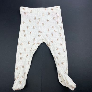 Girls Dymples, pointelle cotton footed leggings / bottoms, EUC, size 000,  