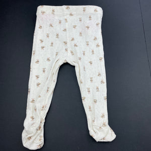 Girls Dymples, pointelle cotton footed leggings / bottoms, EUC, size 000,  