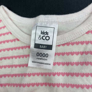 Girls Kids & Co, cotton singletsuit / romper, EUC, size 0000,  