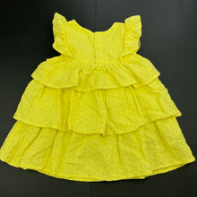 Load image into Gallery viewer, Girls Country Road, tiered broderie cotton dress, GUC, size 0, L: 38cm