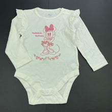 Load image into Gallery viewer, Girls Disney, Minnie Mouse cotton bodysuit / romper, EUC, size 1,  