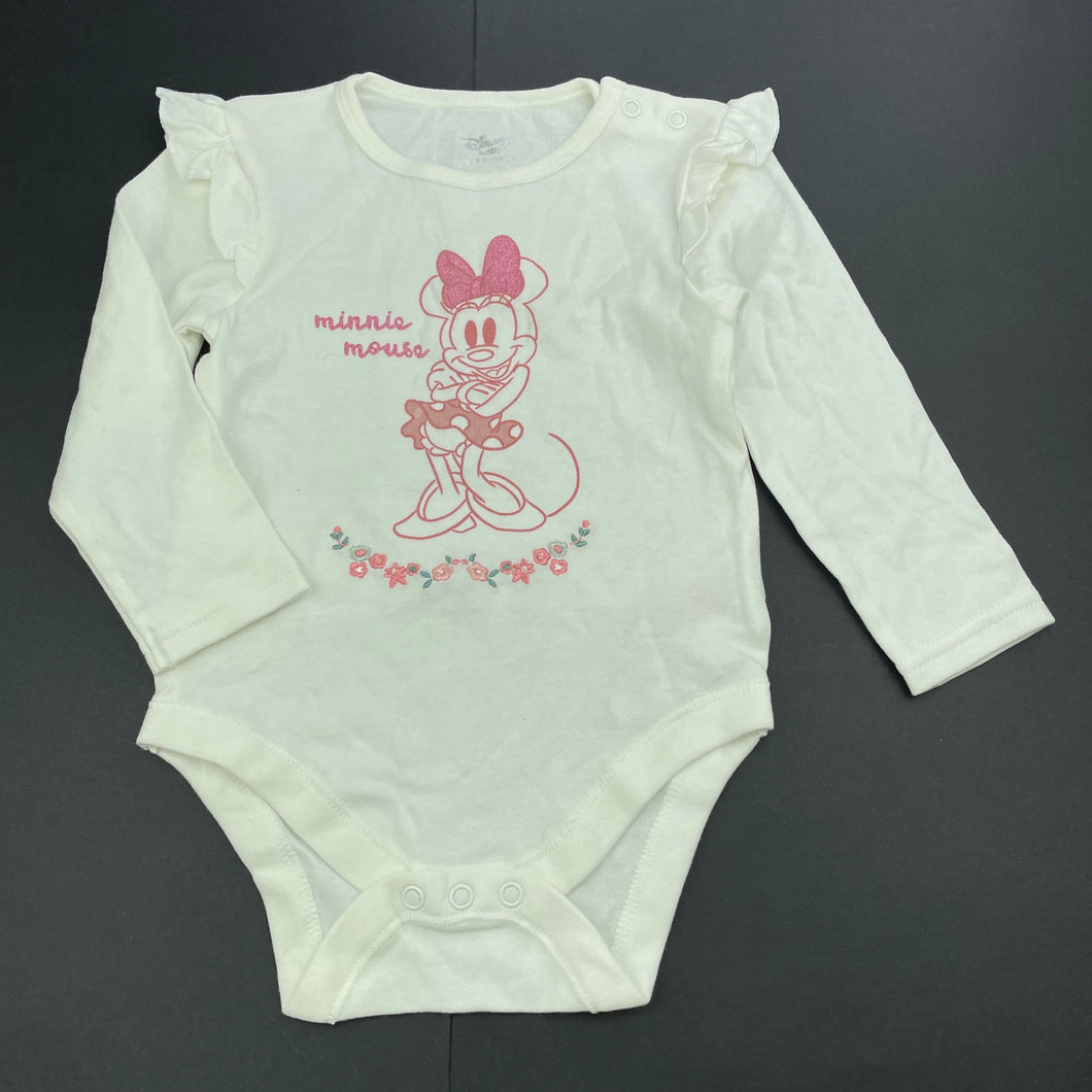 Girls Disney, Minnie Mouse cotton bodysuit / romper, EUC, size 1,  