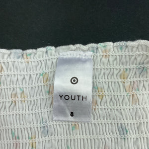 Girls Target, shirred cotton floral summer top, EUC, size 8,  