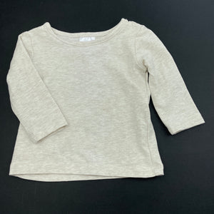 unisex Target, oatmeal marle long sleeve top, EUC, size 000,  