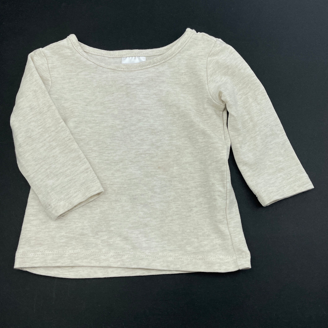 unisex Target, oatmeal marle long sleeve top, EUC, size 000,  