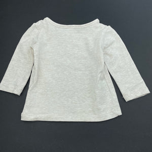 unisex Target, oatmeal marle long sleeve top, EUC, size 000,  