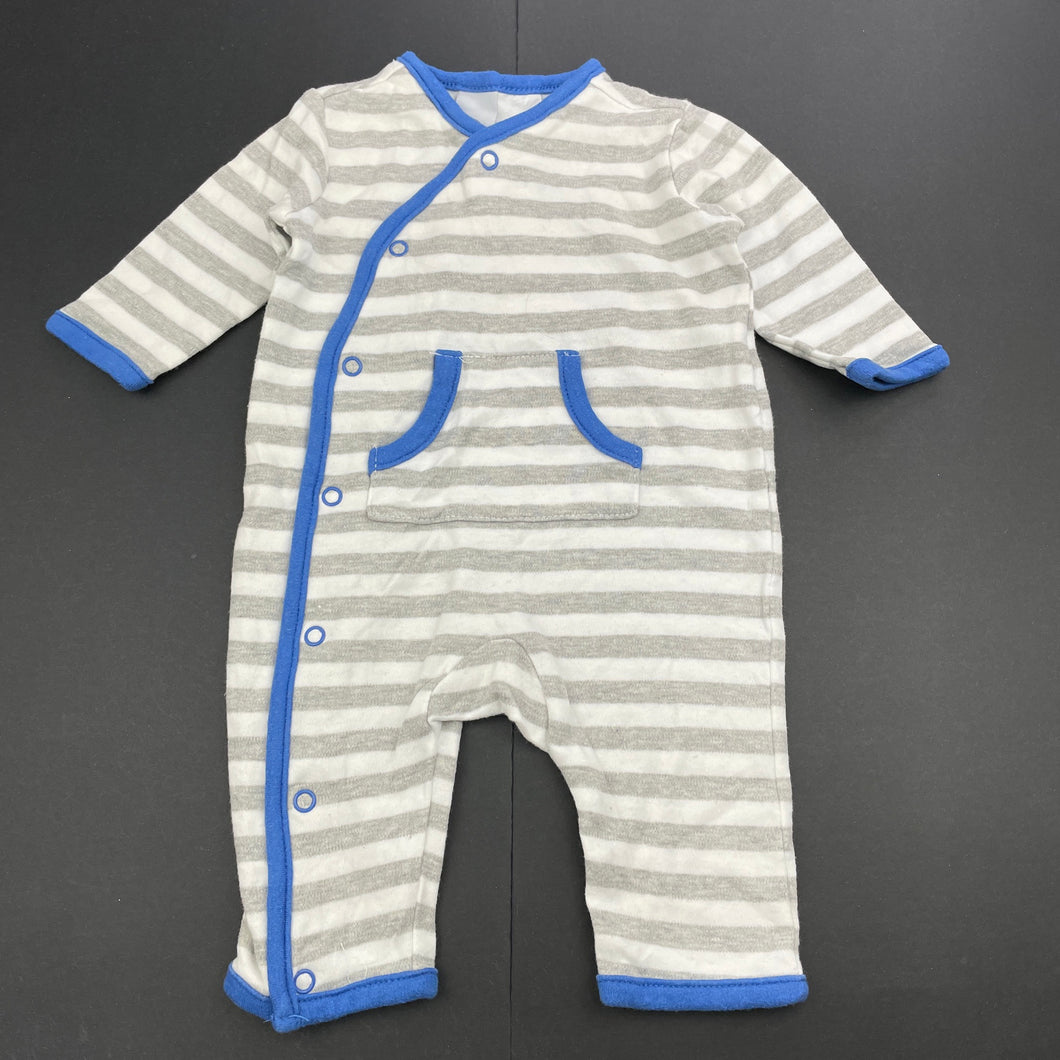 Boys Tiny Little Wonders, striped cotton romper, GUC, size 000,  
