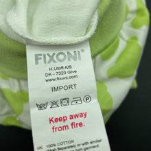 Load image into Gallery viewer, unisex FIXONI, green &amp; white cotton pants / bottoms, elasticated, GUC, size 000,  