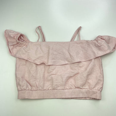 Girls Bardot Junior, pink cropped summer top, GUC, size 12,  