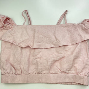 Girls Bardot Junior, pink cropped summer top, GUC, size 12,  