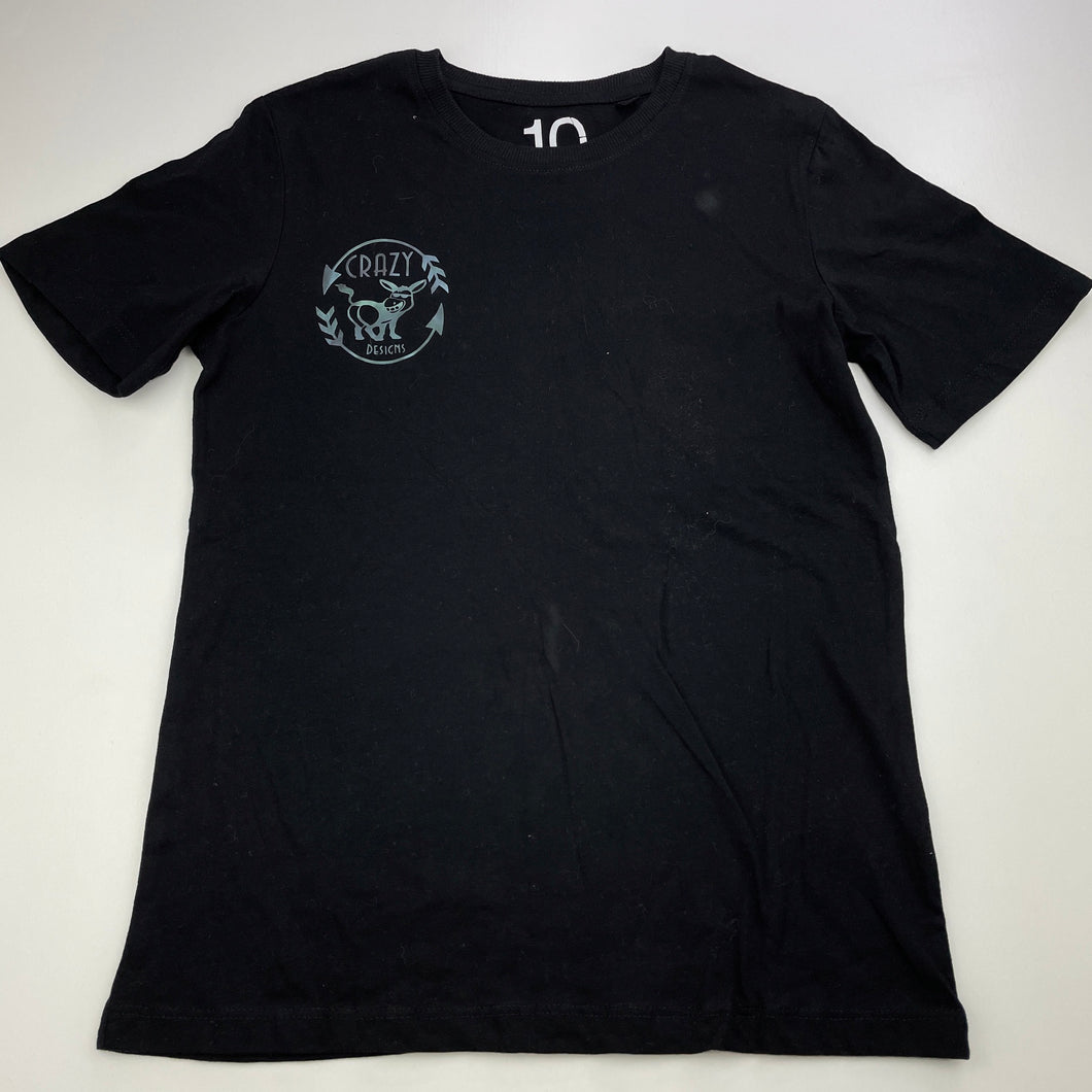 Boys Brilliant Basics, black cotton t-shirt / top, GUC, size 10,  