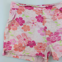 Load image into Gallery viewer, Girls H+T, pretty pink floral cotton shorts, elasticated, GUC, size 1