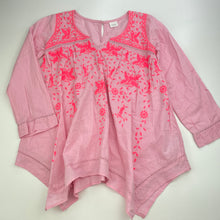 Load image into Gallery viewer, Girls Next, embroidered lightweight cotton long sleeve top, marks back left cuff, FUC, size 5,  