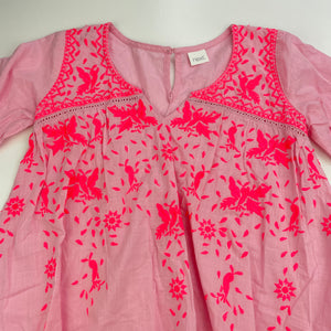 Girls Next, embroidered lightweight cotton long sleeve top, marks back left cuff, FUC, size 5,  