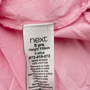 Girls Next, embroidered lightweight cotton long sleeve top, marks back left cuff, FUC, size 5,  