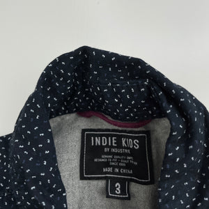 Boys Indie, navy cotton short sleeve shirt, GUC, size 3,  