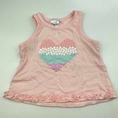 Girls Tiny Little Wonders, pink cotton top, heart, EUC, size 00,  