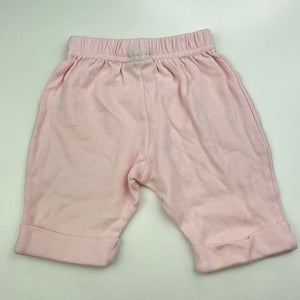 Girls Baby Solutions, pink cotton pants / bottoms, elasticated, FUC, size 0000,  