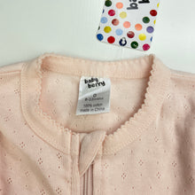 Load image into Gallery viewer, Girls Baby Berry, pointelle cotton zip coverall / romper, NEW, size 0,  