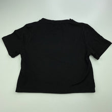Load image into Gallery viewer, Girls SHEIN, black stretchy cropped t-shirt / top, EUC, size 9,  
