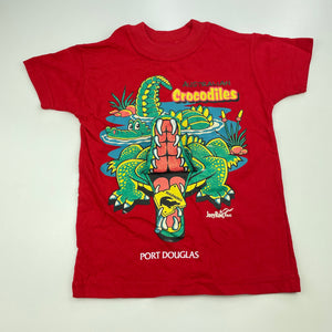 Boys Joey Roo Australia, red cotton t-shirt / top, crocodile, GUC, size 2,  