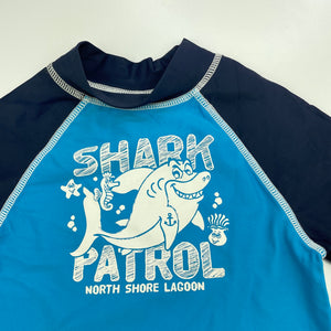 Boys H&T, short sleeve rashie / swim top, shark, EUC, size 2,  