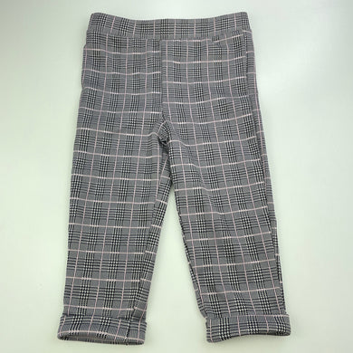 Girls Mango, checked lightweight pants, elasticated, Inside leg: 28cm, EUC, size 2,  
