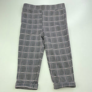 Girls Mango, checked lightweight pants, elasticated, Inside leg: 28cm, EUC, size 2,  