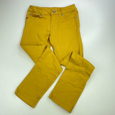 Girls Target, mustard stretch denim pants, adjustable, Inside leg: 54cm, EUC, size 7,  