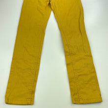 Load image into Gallery viewer, Girls Target, mustard stretch denim pants, adjustable, Inside leg: 54cm, EUC, size 7,  