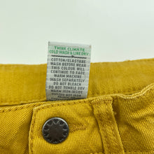 Load image into Gallery viewer, Girls Target, mustard stretch denim pants, adjustable, Inside leg: 54cm, EUC, size 7,  