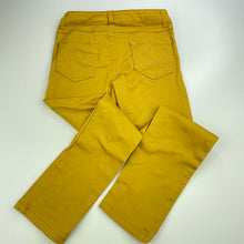 Load image into Gallery viewer, Girls Target, mustard stretch denim pants, adjustable, Inside leg: 54cm, EUC, size 7,  