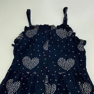 Girls Clothing & Co, lined navy cotton summer dress, EUC, size 8, L: 67cm