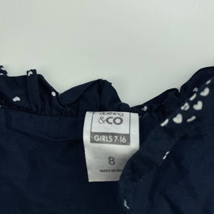 Girls Clothing & Co, lined navy cotton summer dress, EUC, size 8, L: 67cm