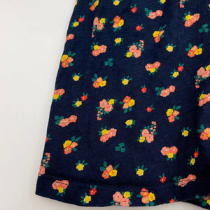 Girls Next, navy floral cotton casual dress, GUC, size 7, L: 58cm