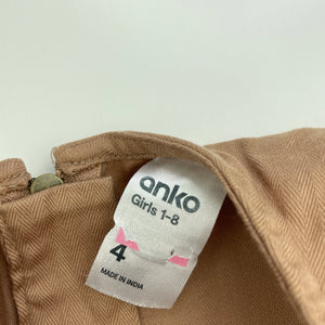 Girls Anko, stretch cotton casual dress, EUC, size 4, L: 53cm