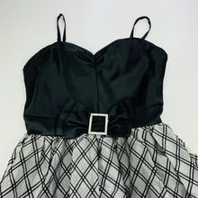 Load image into Gallery viewer, Girls Junior Zone, black &amp; silver party / formal dress, armpit to armpit: 39cm, FUC, size 16, L: 91cm