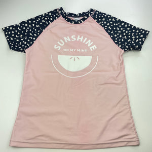 Girls Clothing & Co, short sleeve rashie / swim top, FUC, size 14,  