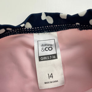 Girls Clothing & Co, short sleeve rashie / swim top, FUC, size 14,  