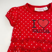 Load image into Gallery viewer, Girls BQT, red &amp; white spot Christmas romper, GUC, size 0,  