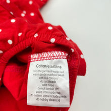 Load image into Gallery viewer, Girls BQT, red &amp; white spot Christmas romper, GUC, size 0,  